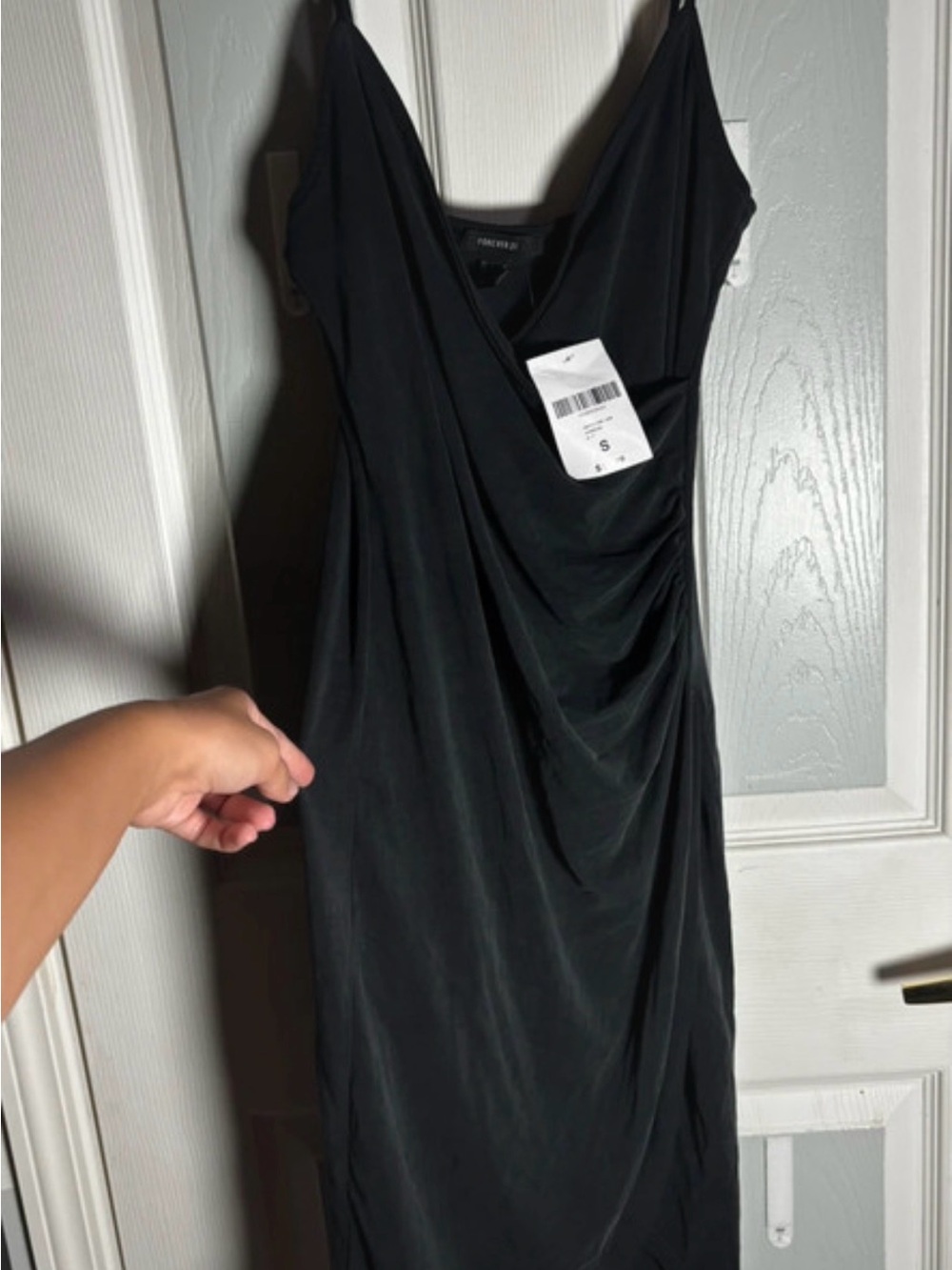Black Draped Slip Dress